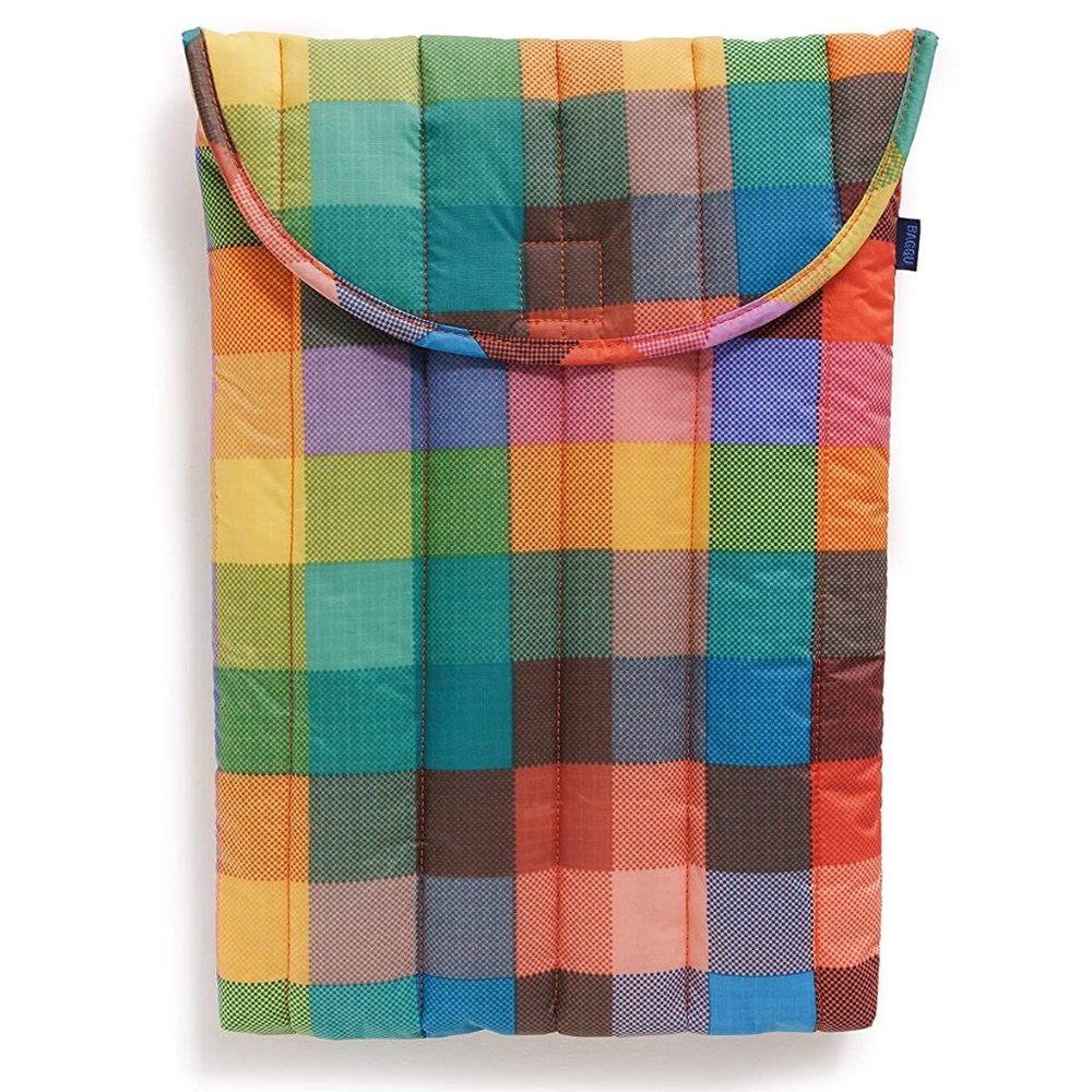 Baggu Laptop Sleeve - Rainbow Plaid - 16" inch